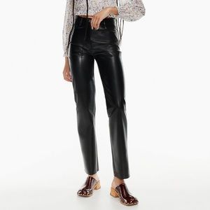 NWT Black Faux Leather Melina Pant 8LONG